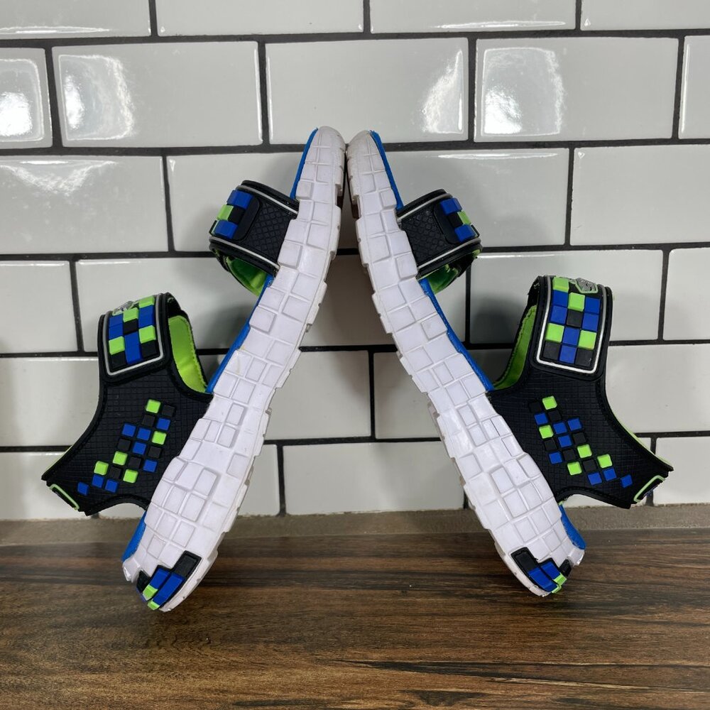 Skechers Mega Craft Little Boys Size 13 Shoes Black Blue Lime Adventure Sandals - Picture 6 of 14